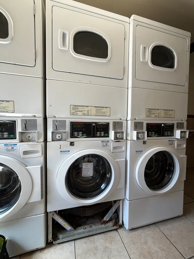 Speed Queen stacked commercial laundry in San Diego
