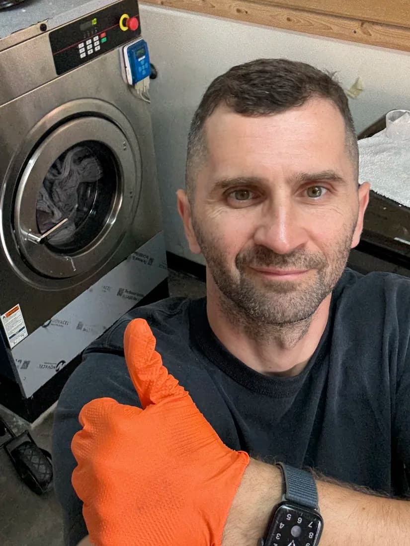 Yurii, appliance repair technician, on a San Diego service call