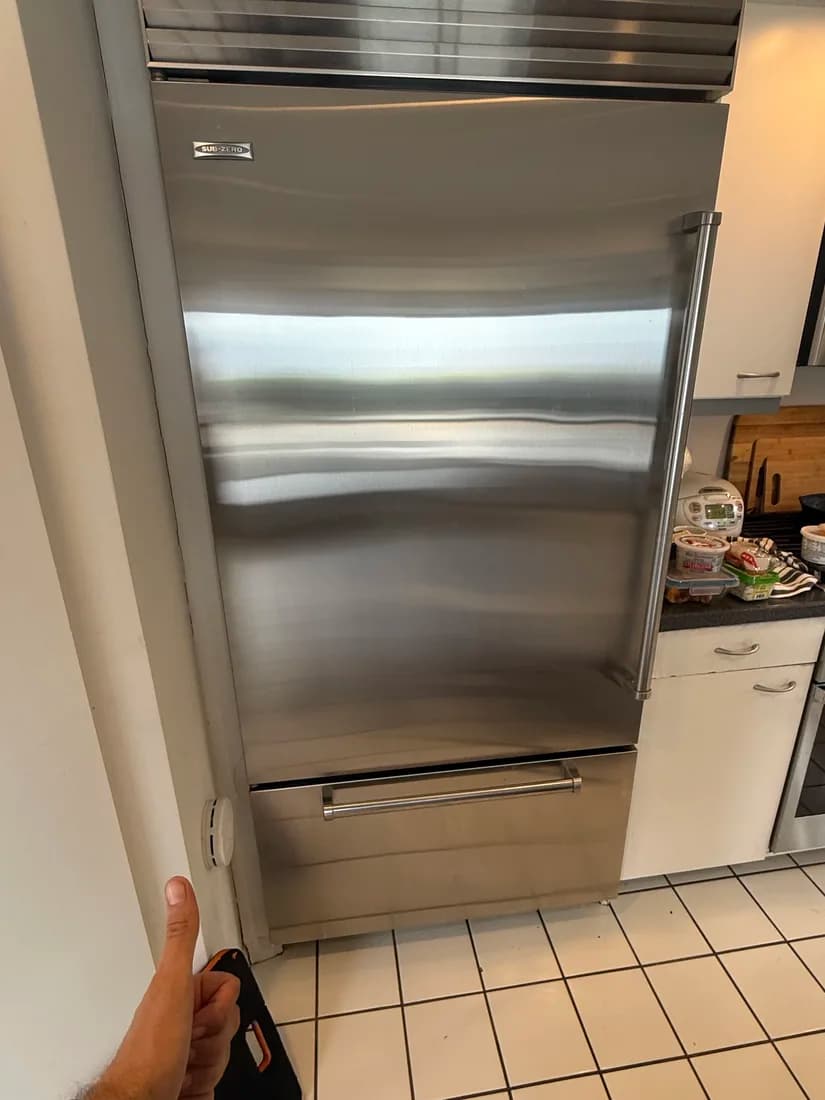 Sub-Zero built-in refrigerator and freezer column in San Diego