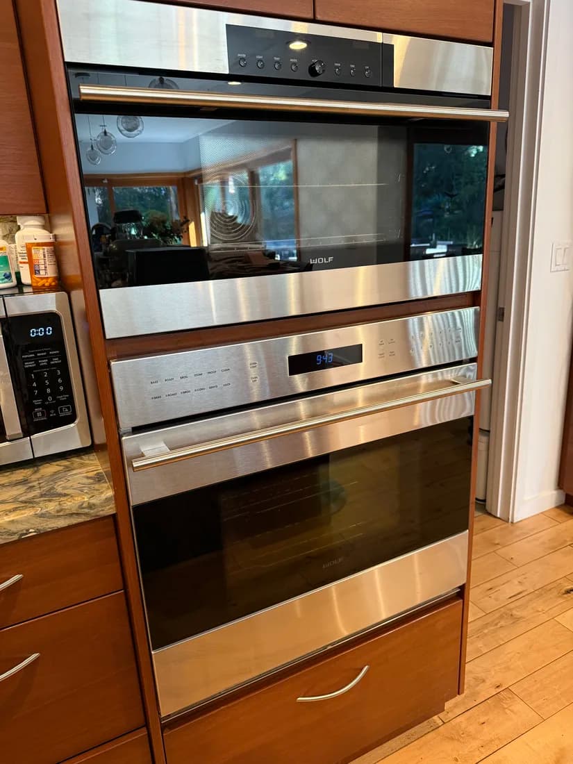 Wolf professional range with double ovens serviced in San Diego