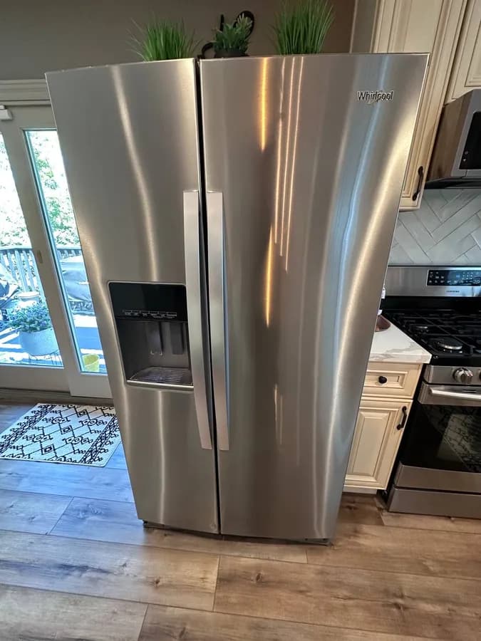 Whirlpool side-by-side refrigerator serviced in San Diego